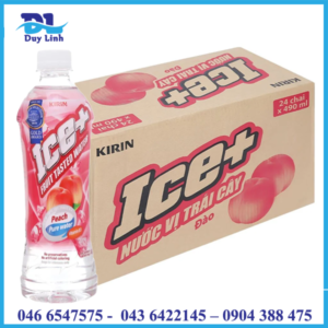 Nước trái cây ice+ vị đào chai 490ml